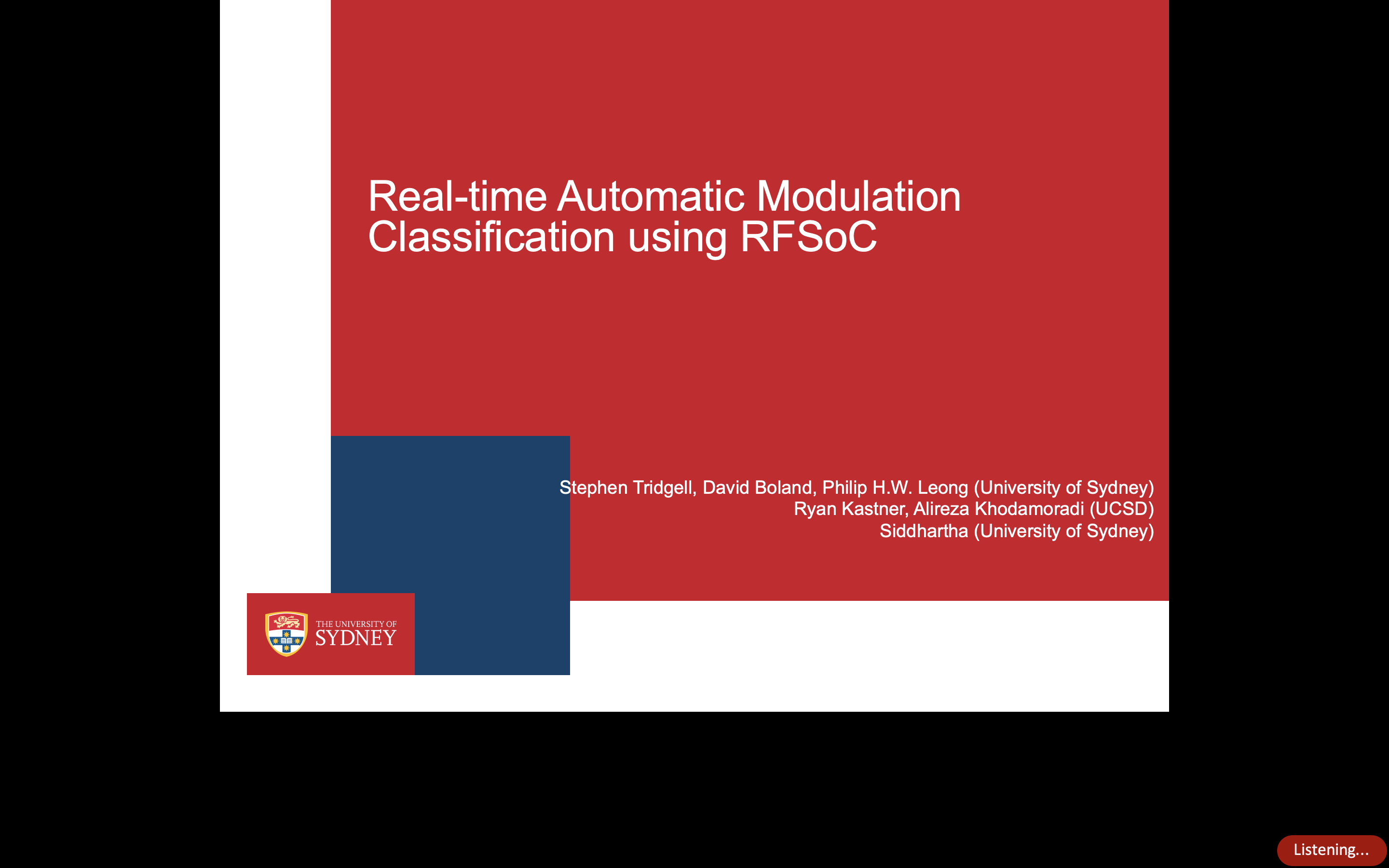 Real-time automatic modulation classification using RFSoC